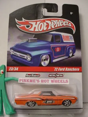 2010 Delivery #23 '72 FORD RANCHERO 1972☆Orange☆MR.Gasket☆Real Riders☆Hot Wheels • $9.72