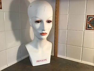 Vintage Revlon Store Hat Wig Scarf Clothes Display Mannequin Head  Heavy Base • $49