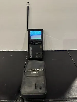 Vintage Sony Watchman FD-270 Portable Hand Held Television TV W/ Case  WORKS • $24.99