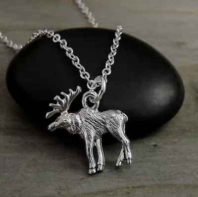 Silver Moose Necklace - Moose Charm - Moose Pendant - Canadian Elk Jewelry • $15.95