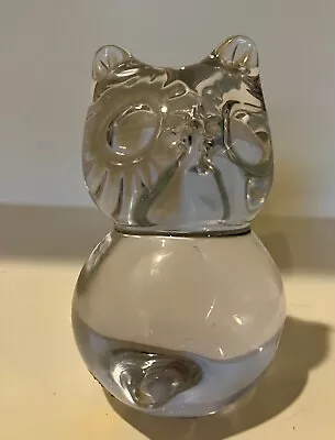 Owl Art Glass Paperweight Mid Century Modern Made In Sweden • $20