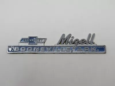 Vintage Mizell Chevrolet Booneville Car Dealership Metal Nameplate Emblem Badge • $35