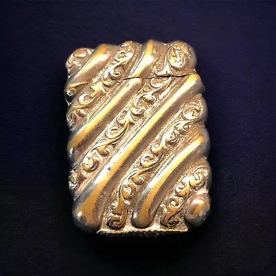 $66.35 • Buy Vintage Silver Repousse Match Safe Ornate Scroll Design 2” Tall Unmarked