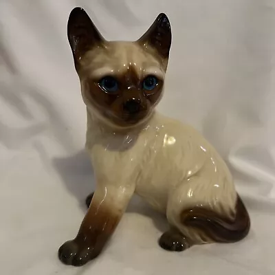 Vintage Siamese Cat Ceramic Porcelain Figurine 6.25” • $14.99