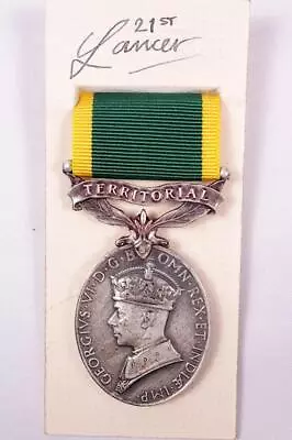 WW2 GVI Army Military Efficiency Long Service Medal Territorial Bar Commonwealth • £25