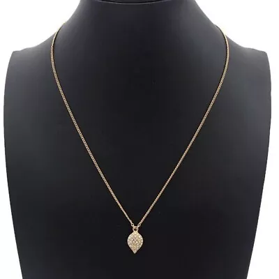 J Crew Crystal Pave Crystal Petal Gold-Tone Pendant Necklace • $18.99