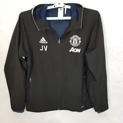 ADIDAS Climacool MANCHESTER UNITED Football Club Soccer Hoodie ~ Full Zip ~Large • $49.18