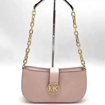 MICHAEL KORS Carmen Saffiano Leather Small Pouchette Clutch Shoulder Bag • $52.98