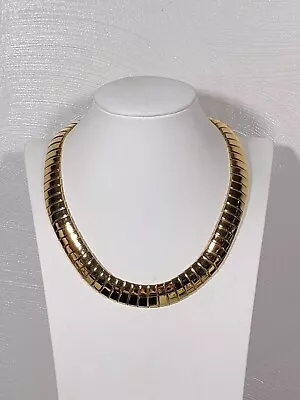 Vintage Monet Gold Tone 15mm Wide Omega Chain Choker Necklace 17 Inch • $45.49