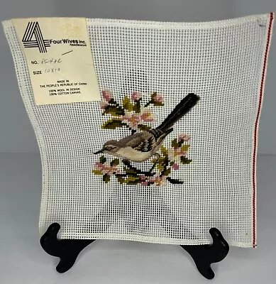 Vintage Four Wives Needlepoint Tapestry Bird Floral Motif Hand Embroidery Design • $14.75