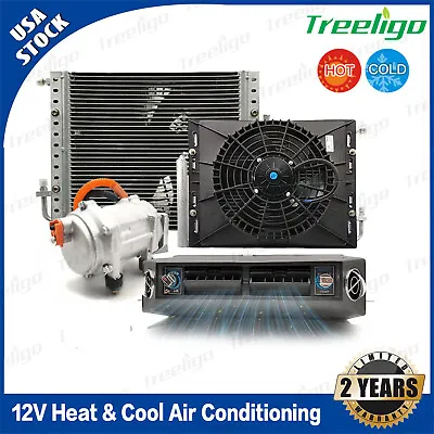 Universal Underdash Electric Air Conditioning 12V Cool&Heat A/C Kit Auto Car DC • $699.99