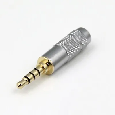 3.5mm Male 4 Pole Stereo Headphones Mic Audio Jack Plug Solder Adapter Terminal • £2.55