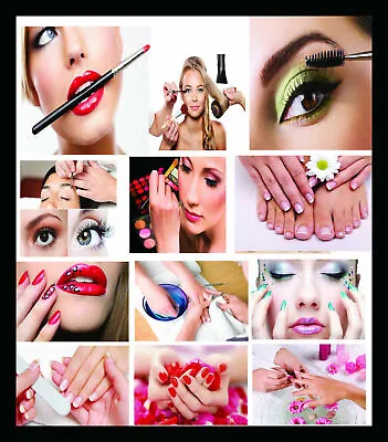  SALON BEAUTY MAKE UP SPA BARBER HAIRDRESSER MANICURE PEDICURE Wall Picture A4 + • £3.99