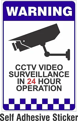 Warning CCTV Security Surveillance Camera Adhesive Sticker Sign 200x300mm • $4.05