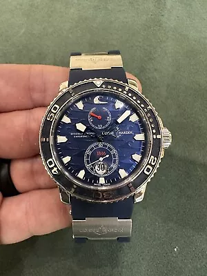 Ulysse Nardin Maxi Marine Diver BLUE Dial 42.7mm Automatic  NAVY RUBBER STRAP • $4900