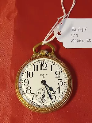 # 2   1947 Elgin 16S 17Jewels 574 GF Pocket Watch #U 635227 • $165