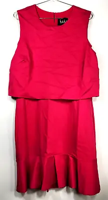 Nicole Miller Size XL Ponte Popover Dress Fuchsia Sleeveless Style BH20127 • $32.50