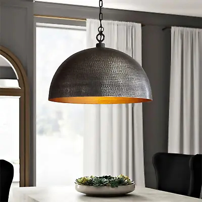 Black Hammered Brass Dome Light Fixtures Moroccan Pendant Light Ceiling Light. • $137.08