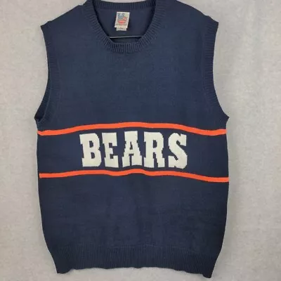 Chicago Bears NFL Sweater Vest Sleeveless Knit Pullover Vintage Ditka • Men’s XL • $55