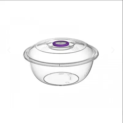 Clear Plastic Mixing Bowls With LID Cooking BakingSalad Food 6L9L12L16L23L • £13.99