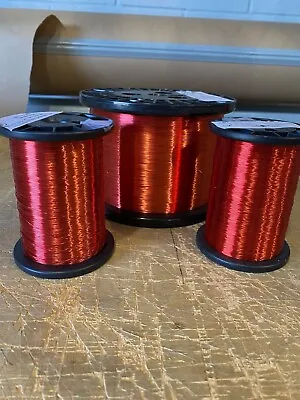 Awg 20 Spn (red) Copper Magnet Wire Various Weights 10lbs And Lower • $119.73