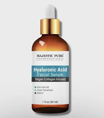 Majestic Pure Hyaluronic Acid Facial Serum  W/Vegan Collagen & Aloe Vera 1oz • $7.99