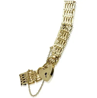 £595 • Buy Vintage  9ct  Gold 5 Bar Gate Link  Bracelet - 1974