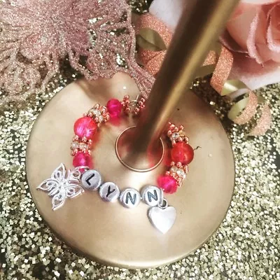 £3.50 • Buy Wine Glass Charm Personalised Name BUTTERFLY BIRTHDAY GIFT HEN PARTY Gin BBQ