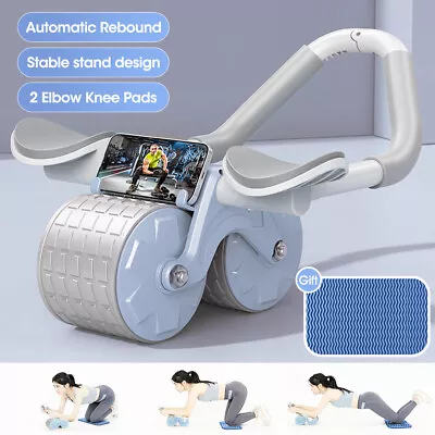 Ab Roller Wheel Automatic Rebound Abdominal Wheel With Elbow Support Roller UK • £19.99