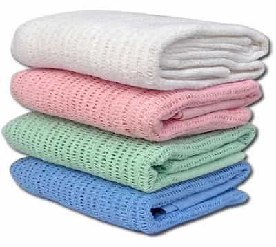 100% Cotton Cellular Blanket *** 50% OFF • £19.94