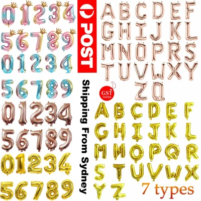 $1 • Buy 40-100cm Letter Alphabet Number Helium Foil Balloon Birthday Party Wedding Decor