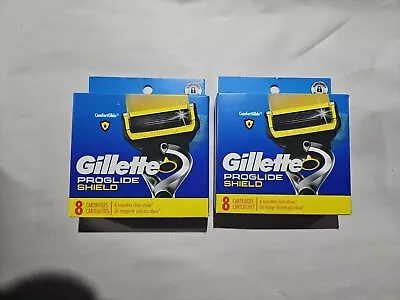 2 Gillette Proglide Shield Packs Razor Blade Refill Cartridges 16 Total Free S&H • $37.99