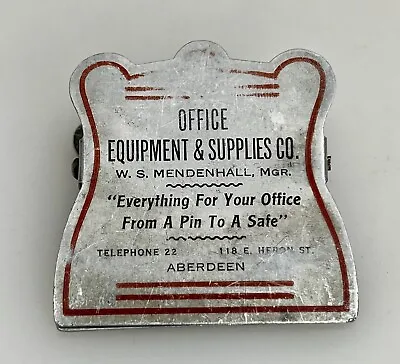 Office Equipment Aberdeen WA Vintage Antique Advertising Paper Clip - 89144 • $24.99