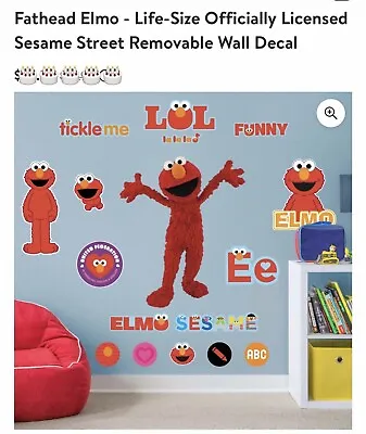 Elmo Lifesize Wall Decal  Fathead Brand • $70