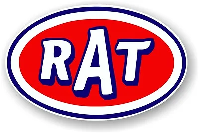 Oval Retro RAT Ratlook Ratrod Scene STP Patina Style Vinyl Car Sticker Decal • $14.39