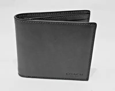 Coach Mens Grey Leather Compact ID Sport Calf Wallet G1844  20956  3 In 1 $175 • $65