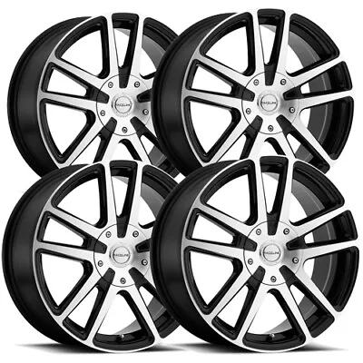 (Set-4) Raceline 145M Encore 17x7.5 4x100/4x108 +40mm Black/Machined Wheels Rims • $740