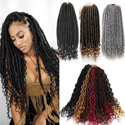 20  Goddess Faux Locs Braids Real Locs Braiding Hair Curly Crochet Extensions US • $13.70