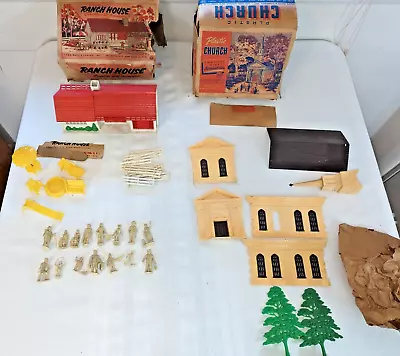 1950s Marx Ranch House & Church W/ Accessories & Boxes AS IS RARE • $74.99