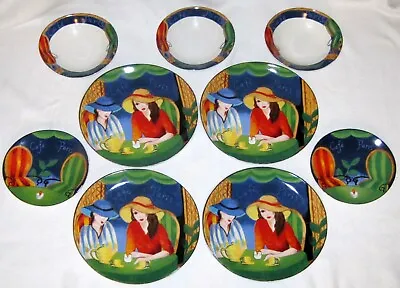 9 Pc Set Misono Cafe Paris 4914 Sango 4 Dinner Plates 2 Salad 3 Soup Cereal Bowl • $107.88