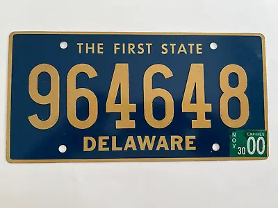 2001 Delaware License Plate Natural Sticker Riveted Metal Numbers On Flat Base • $13.99