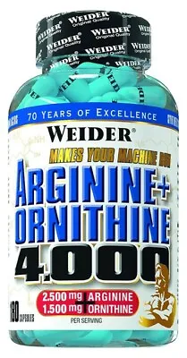 Weider  Arginine + Ornithine 4000 - 180 Caps Free P&P • £28.90