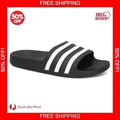 Adidas Adilette Aqua Slides Sandals - Unisex - Core Black/White • $38.99