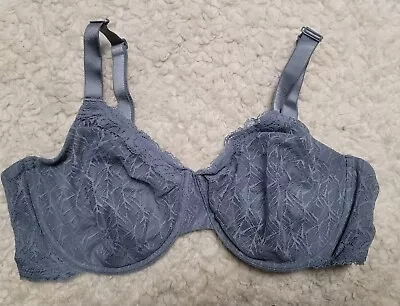 Wacoal Bra  40 D Underwire Unlined  855295 Blue • $19.99