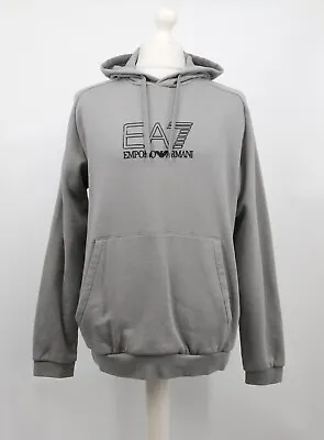 Emporio Armani Ea7 Mens Grey Overhead Black Logo Hoodie 3lpm32 Pj07z Rrp £100 Hh • £26.68