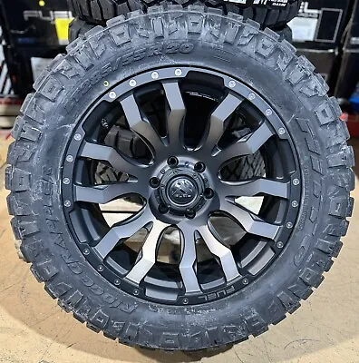 20x9 Fuel D674 Blitz Black Wheels 32 Nitto AT Tires 8X170 Ford Super Duty F250 • $2999