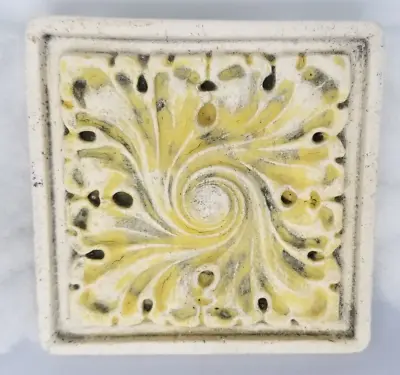 David Ellison Gothic Pottery Clay Arts & Crafts Yellow Tint Natural Tile • £41.46