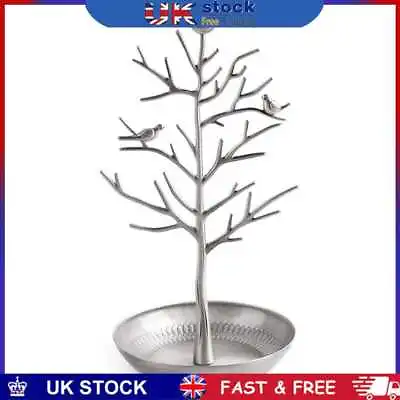 £12.39 • Buy Bird Tree Stand Jewelry Earring Necklace Rack Holder Display (Silver)