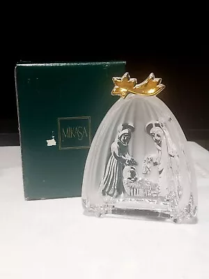 Mikasa Frosted Crystal 5   Golden Stars  Nativity Holy Family Germany In Box • $8.63