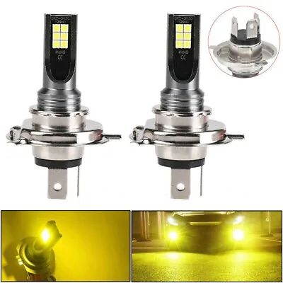 2PCS H4 9003 HB2 LED Headlight Bulbs Kit High Low Beam 3000K Golden Yellow • $14.03